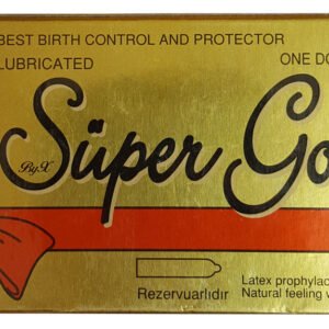 Super Gold Lubricated Condoms 12 Pieces (Normal Tip)